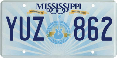 MS license plate YUZ862