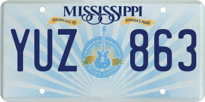 MS license plate YUZ863