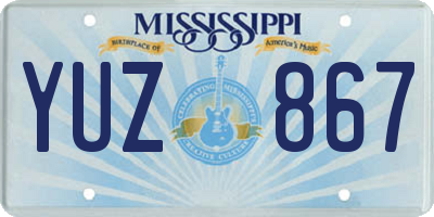 MS license plate YUZ867