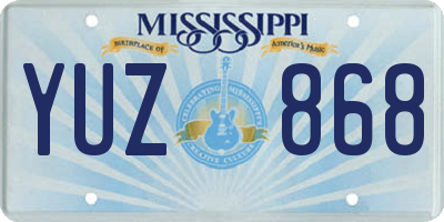 MS license plate YUZ868