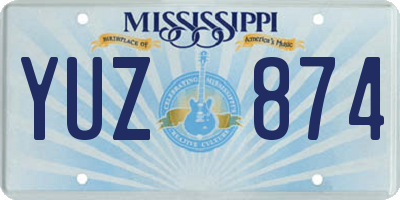 MS license plate YUZ874
