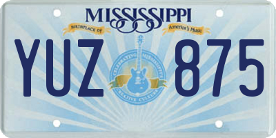 MS license plate YUZ875