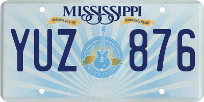 MS license plate YUZ876