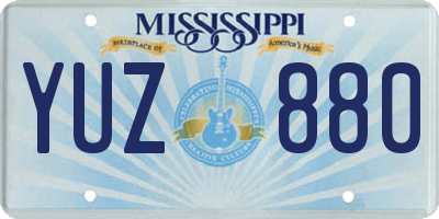MS license plate YUZ880