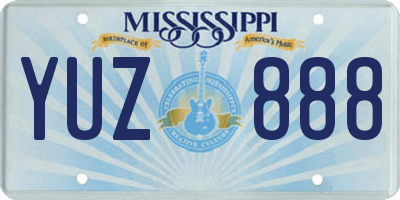 MS license plate YUZ888