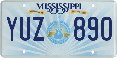 MS license plate YUZ890