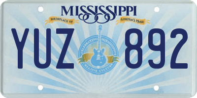 MS license plate YUZ892