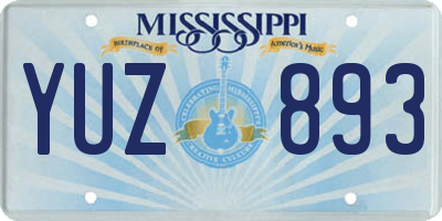 MS license plate YUZ893