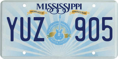 MS license plate YUZ905