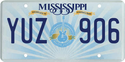 MS license plate YUZ906