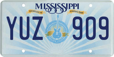 MS license plate YUZ909