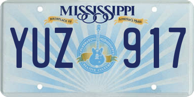 MS license plate YUZ917