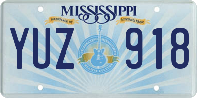 MS license plate YUZ918