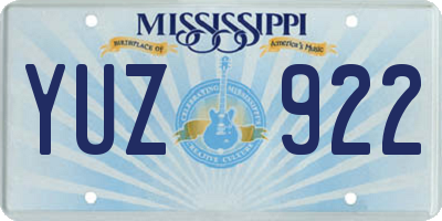 MS license plate YUZ922