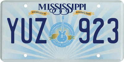 MS license plate YUZ923
