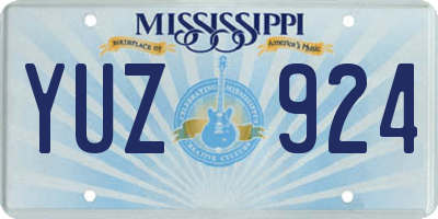 MS license plate YUZ924