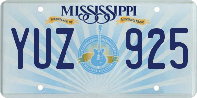 MS license plate YUZ925