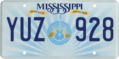 MS license plate YUZ928