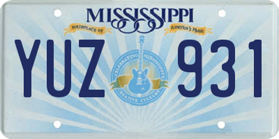 MS license plate YUZ931