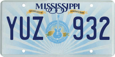 MS license plate YUZ932