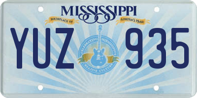 MS license plate YUZ935