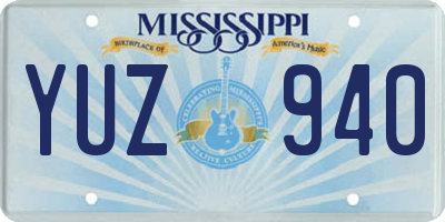 MS license plate YUZ940