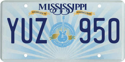 MS license plate YUZ950