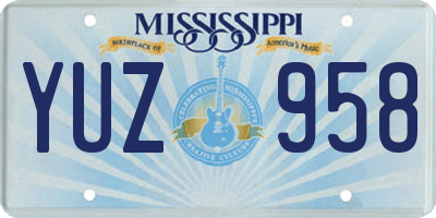 MS license plate YUZ958