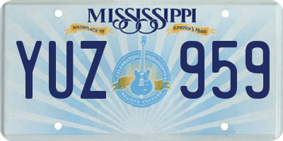 MS license plate YUZ959