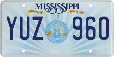 MS license plate YUZ960