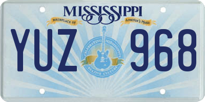MS license plate YUZ968