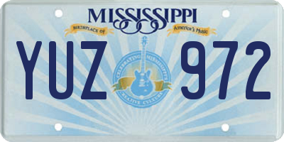 MS license plate YUZ972