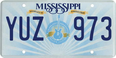 MS license plate YUZ973