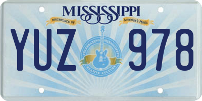 MS license plate YUZ978