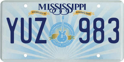 MS license plate YUZ983