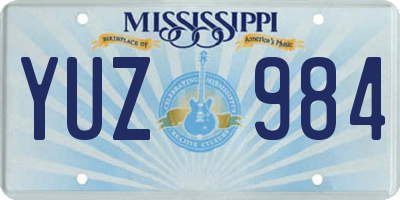 MS license plate YUZ984