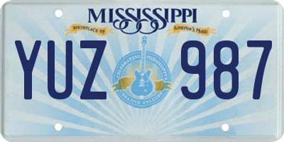 MS license plate YUZ987