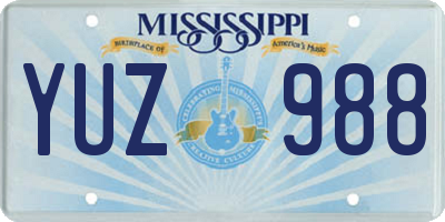 MS license plate YUZ988