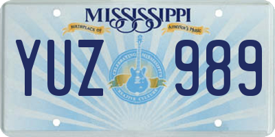 MS license plate YUZ989