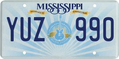 MS license plate YUZ990