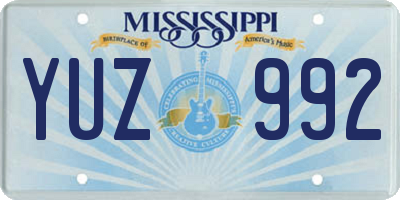 MS license plate YUZ992