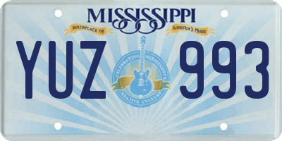 MS license plate YUZ993