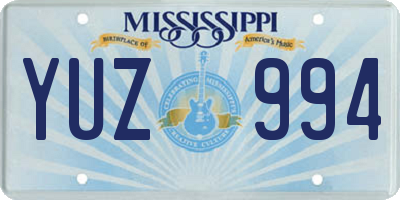 MS license plate YUZ994