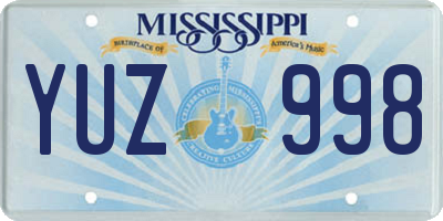 MS license plate YUZ998