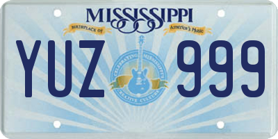 MS license plate YUZ999