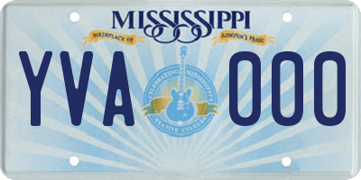 MS license plate YVA000