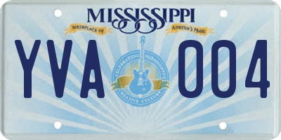 MS license plate YVA004