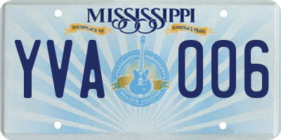 MS license plate YVA006