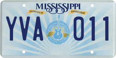 MS license plate YVA011