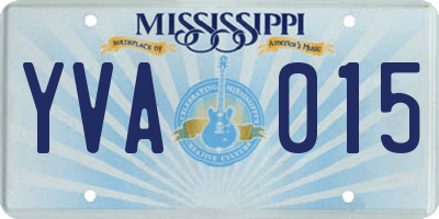 MS license plate YVA015